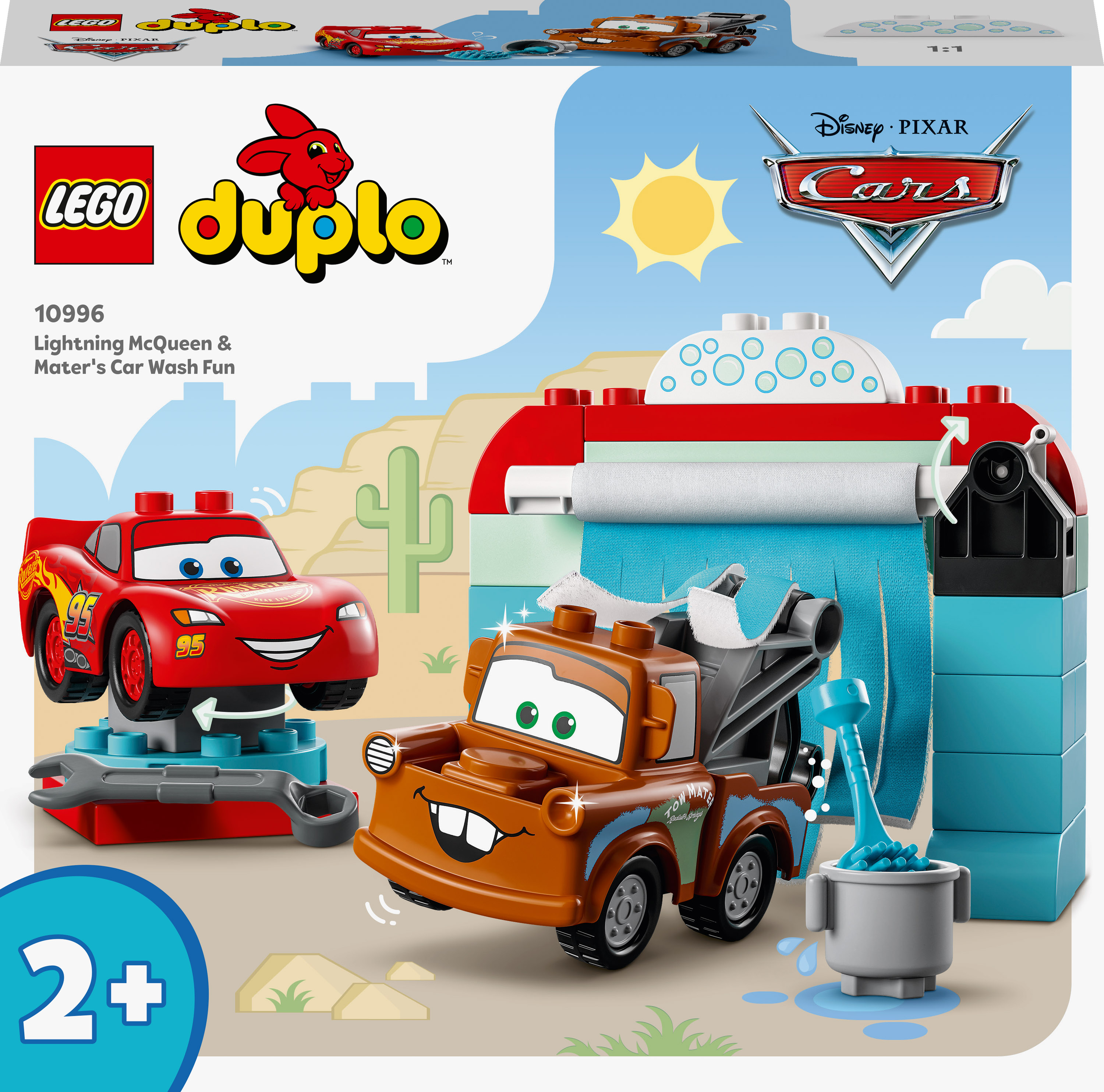 Акція на Конструктор LEGO DUPLO Розваги Блискавки МакКвіна й Сирника на автомийці (10996) від Будинок іграшок