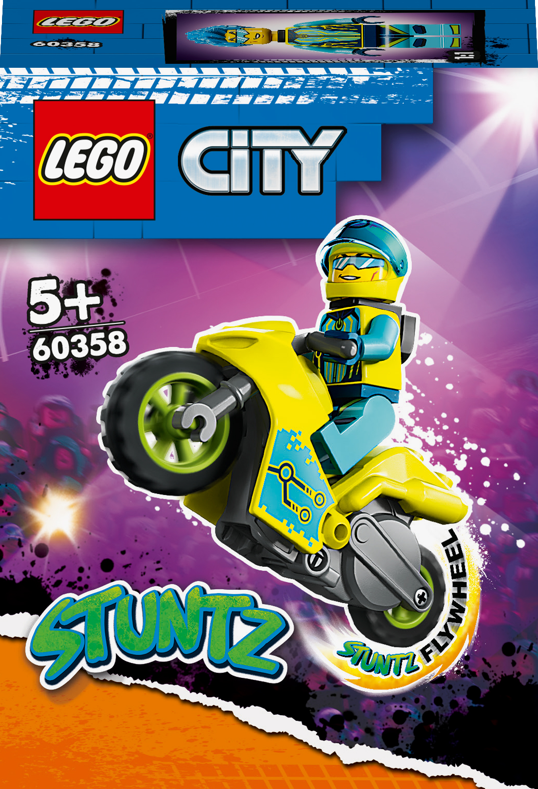 

Конструктор LEGO City Каскадерський кібермотоцикл (60358)