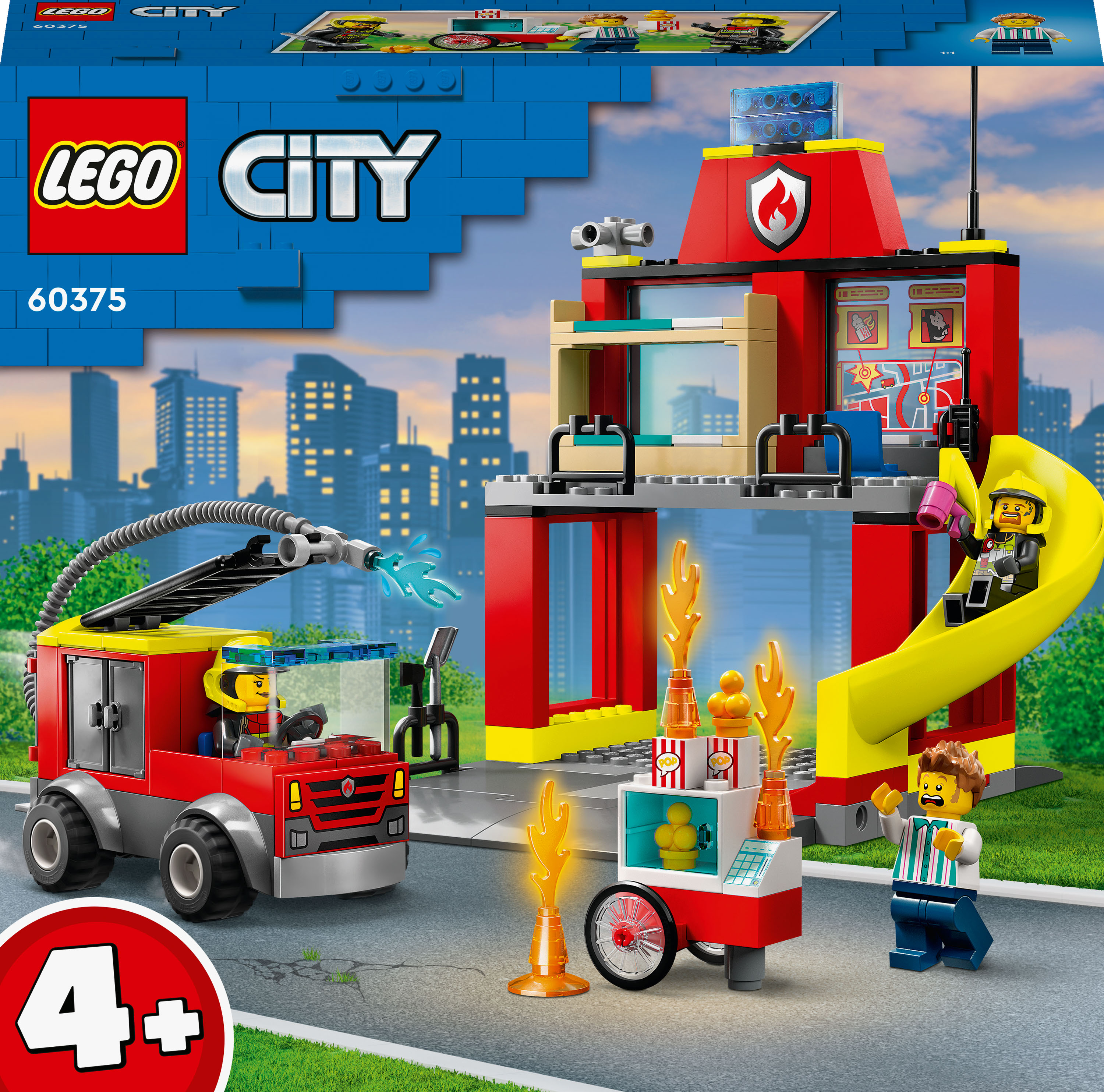 Акция на Конструктор LEGO City Пожежне депо та пожежна машина (60375) от Будинок іграшок