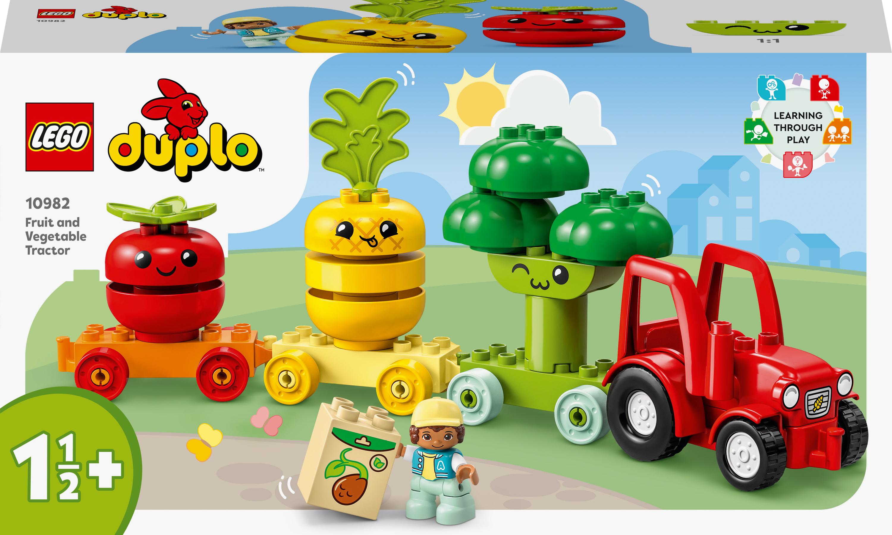 Акция на Конструктор LEGO DUPLO Трактор для вирощування фруктів та овочів (10982) от Будинок іграшок