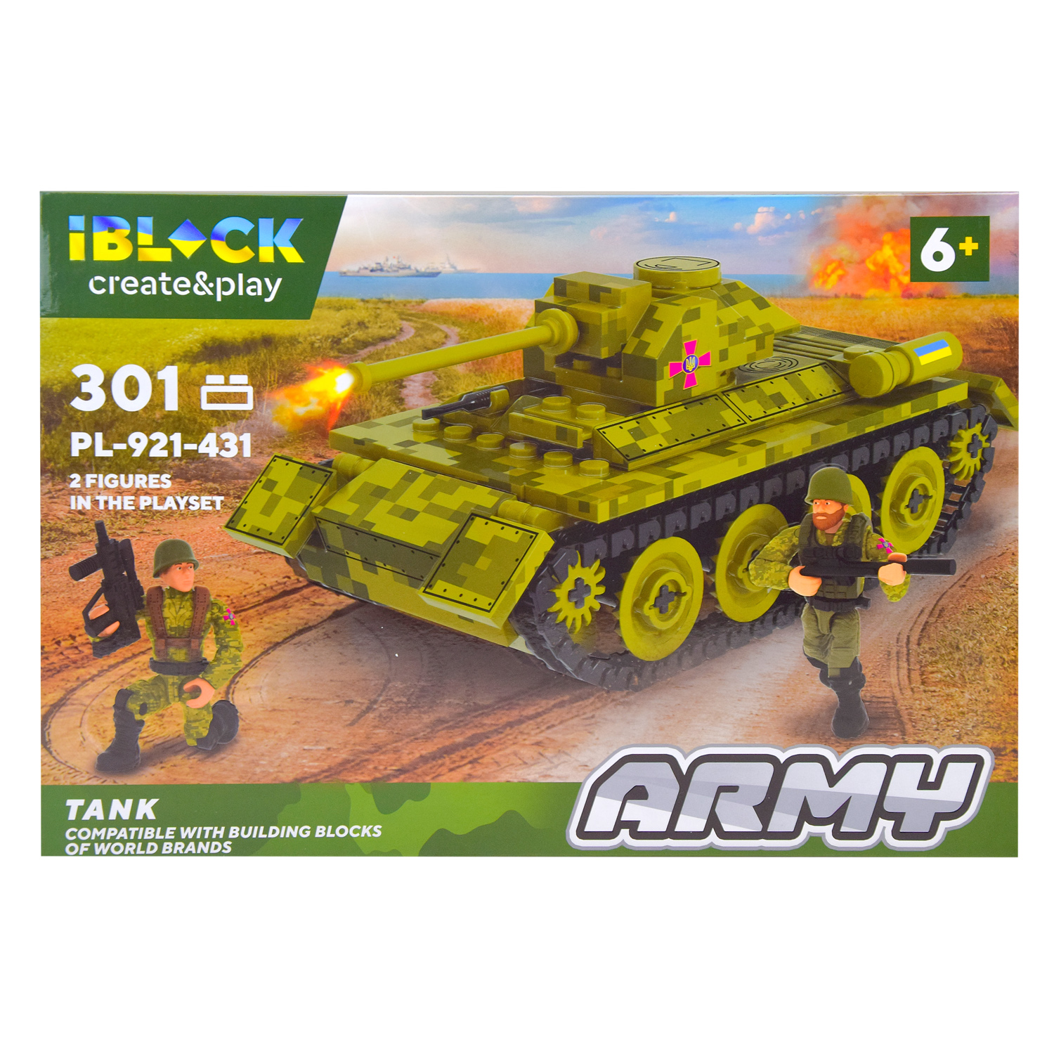 Акція на Конструктор IBLOCK Army Танк 301 деталь (PL-921-431) від Будинок іграшок