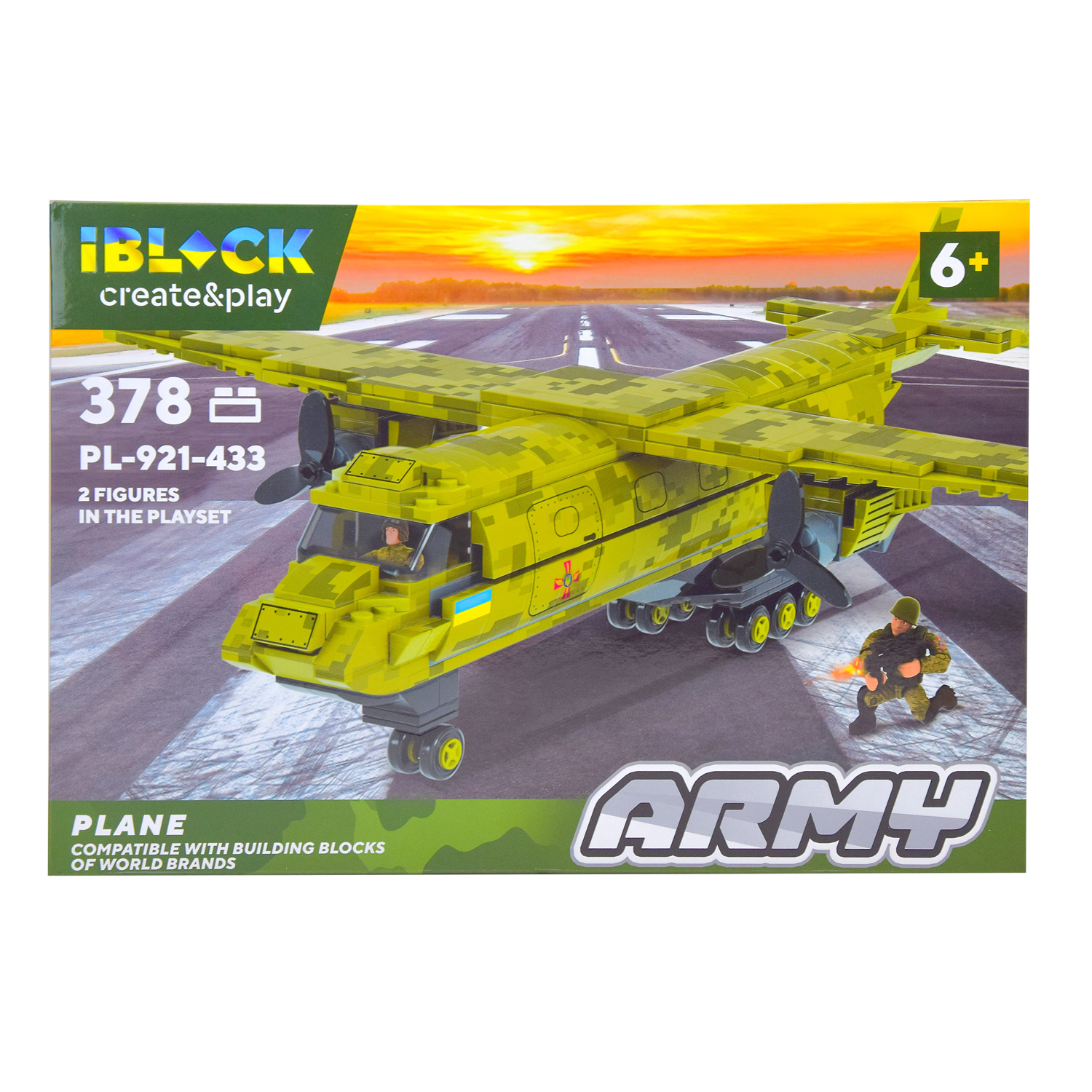 Акция на Конструктор IBLOCK Army Літак 378 деталей (PL-921-433) от Будинок іграшок