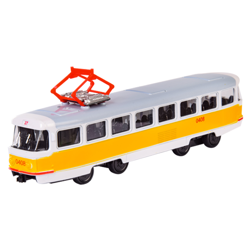 Акция на ​Автомодель Автопром Трамвай жовтий (6411ABD/1) от Будинок іграшок