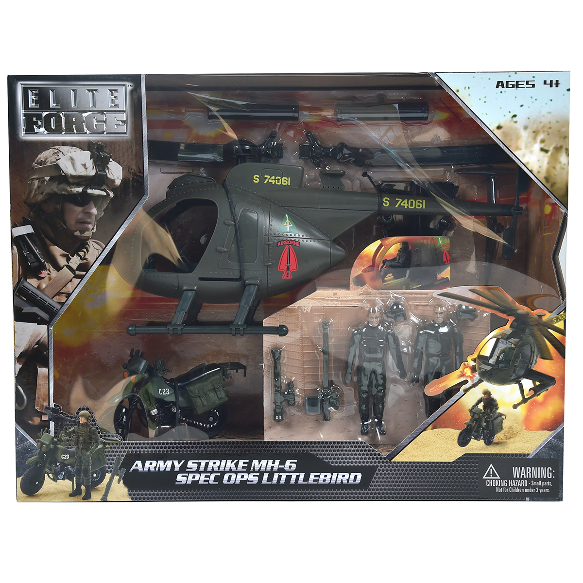 Акція на Ігровий набір Elite Force Багатоцільовий гвинтокрил MH-6 (101860) від Будинок іграшок