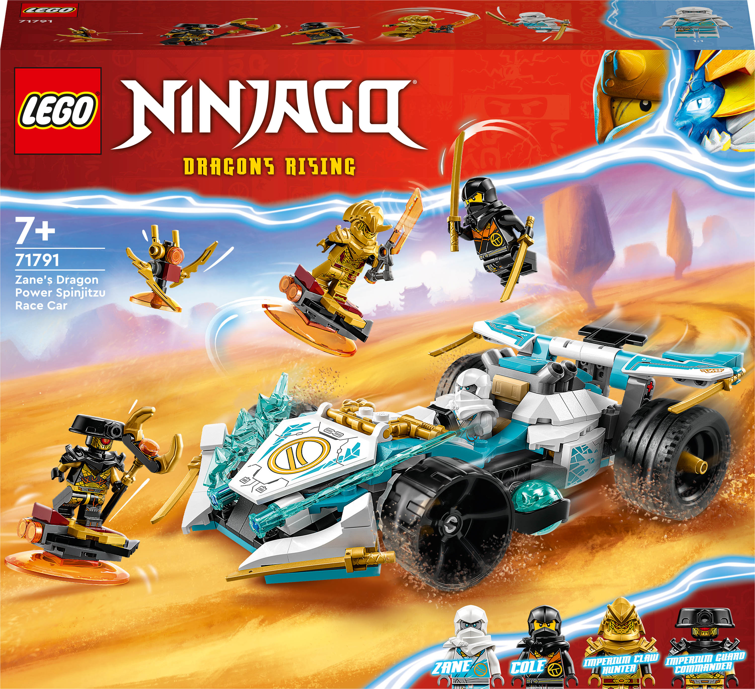 Акція на Конструктор LEGO NINJAGO Суперсила дракона Зейна автомобіль для перегонів спін-джитсу (71791) від Будинок іграшок