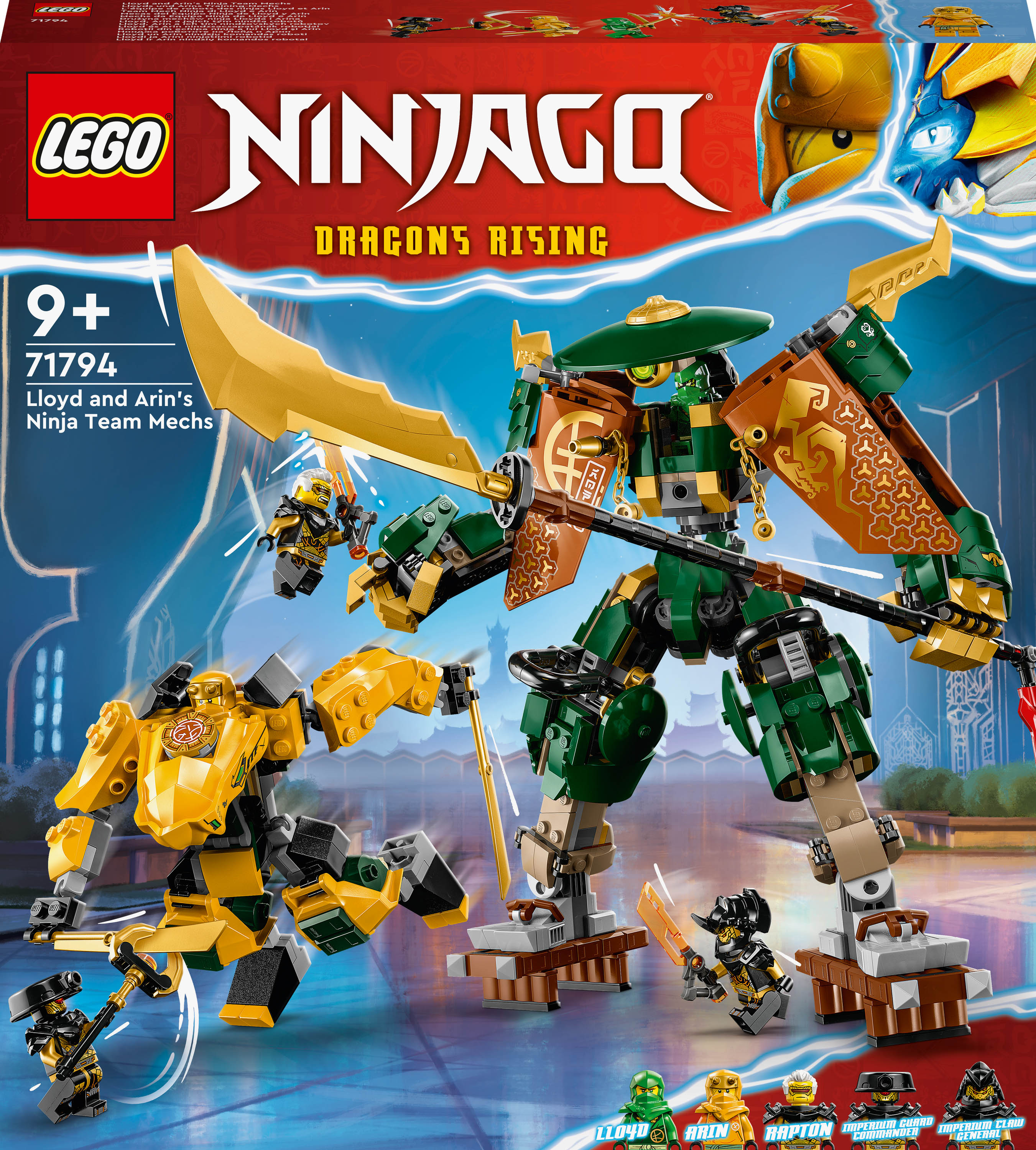 Акция на Конструктор LEGO NINJAGO Командні роботи ніндзя Ллойда й Арін (71794) от Будинок іграшок