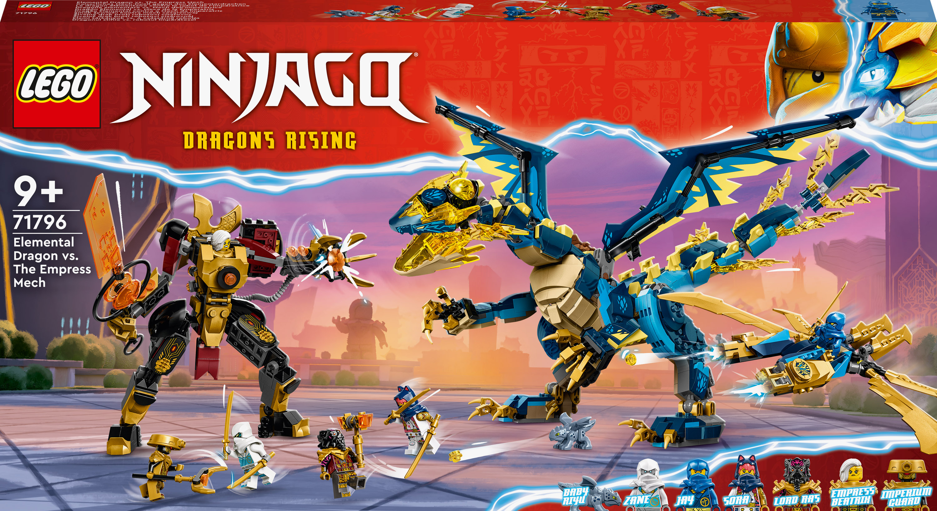 Акция на Конструктор LEGO NINJAGO Дракон стихій проти робота Володарки (71796) от Будинок іграшок