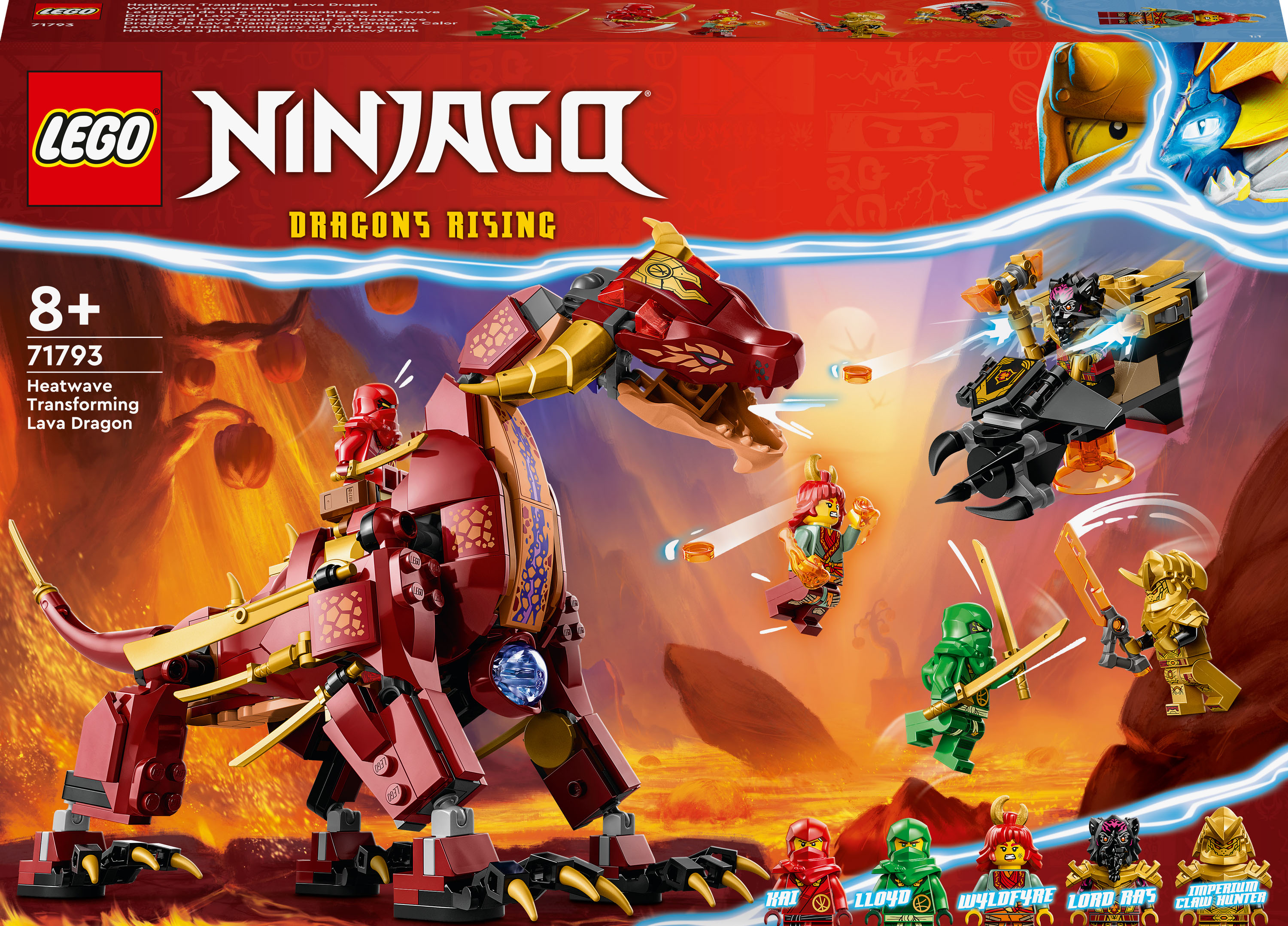 Акція на Конструктор LEGO NINJAGO Вулканічний Дракон, що трансформує Хітвейва (71793) від Будинок іграшок
