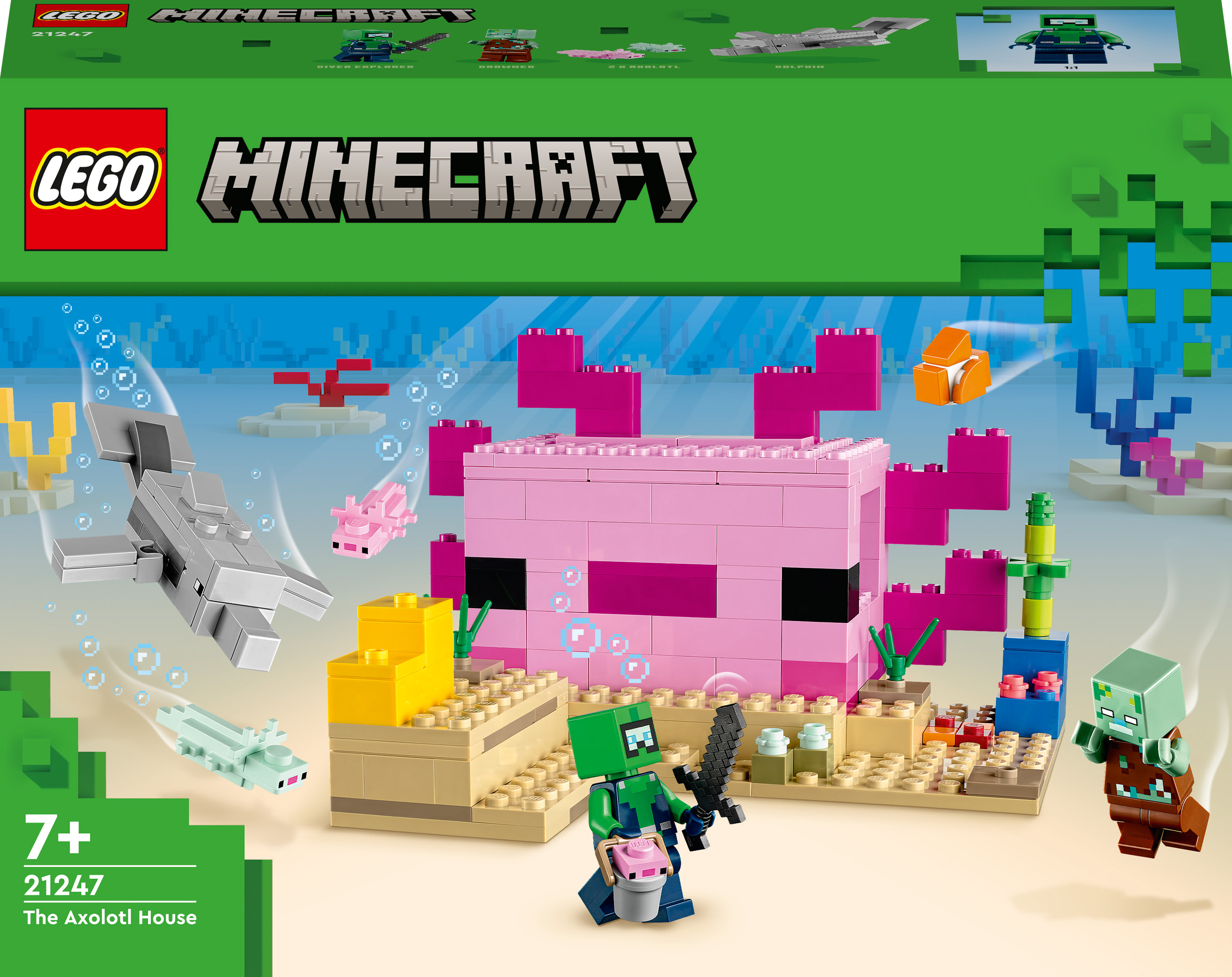 

Конструктор LEGO Minecraft Дім-Аксолотль (21247)