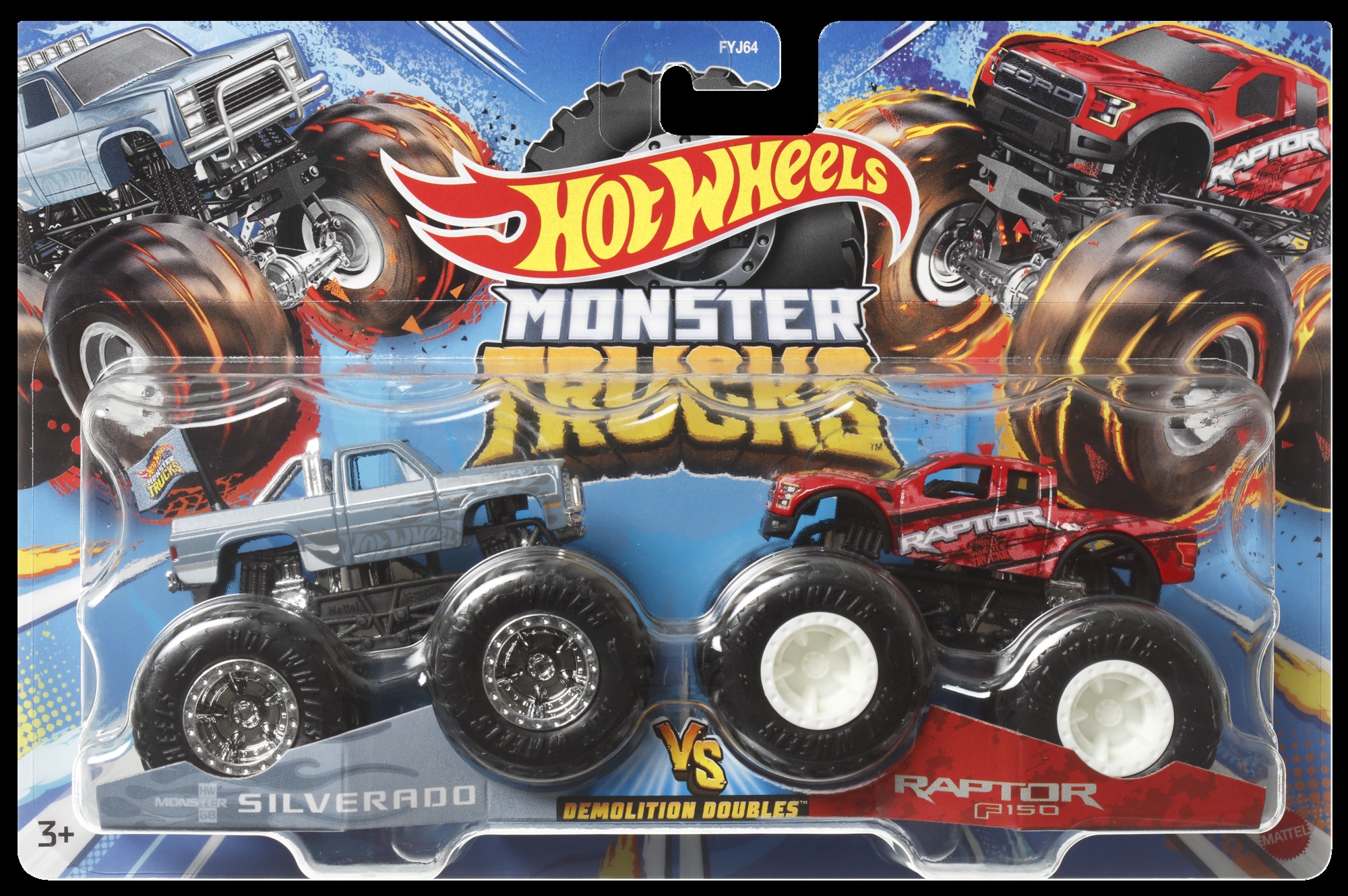 

Набір машинок Hot Wheels Monster Trucks Silverado vs Raptor F150 (FYJ64/HLT60)