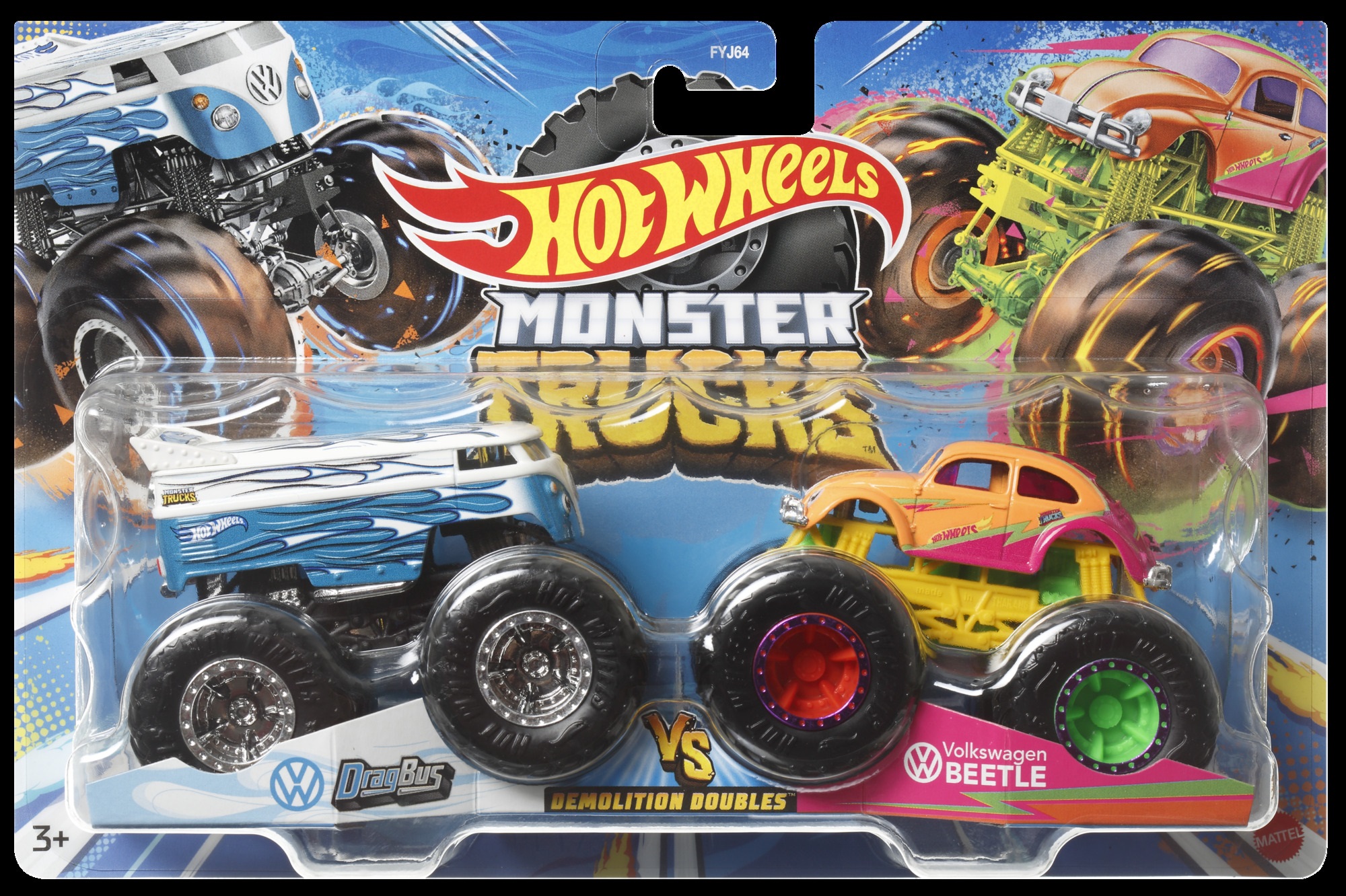

Набір машинок Hot Wheels Monster Trucks DraoBus vs Volkswagen Beetle (FYJ64/HNX28)