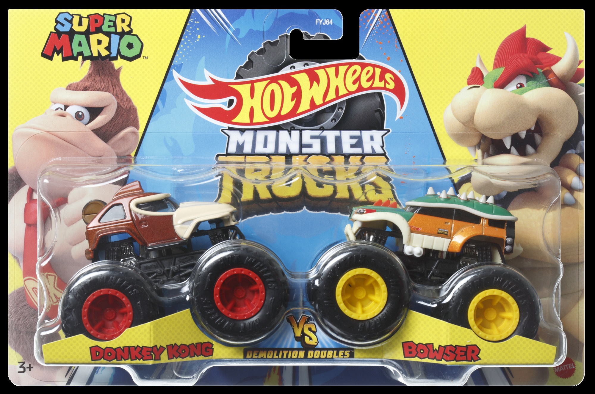 

Набір машинок Hot Wheels Monster Trucks Donkey Kong vs Bowser (FYJ64/HNX23)