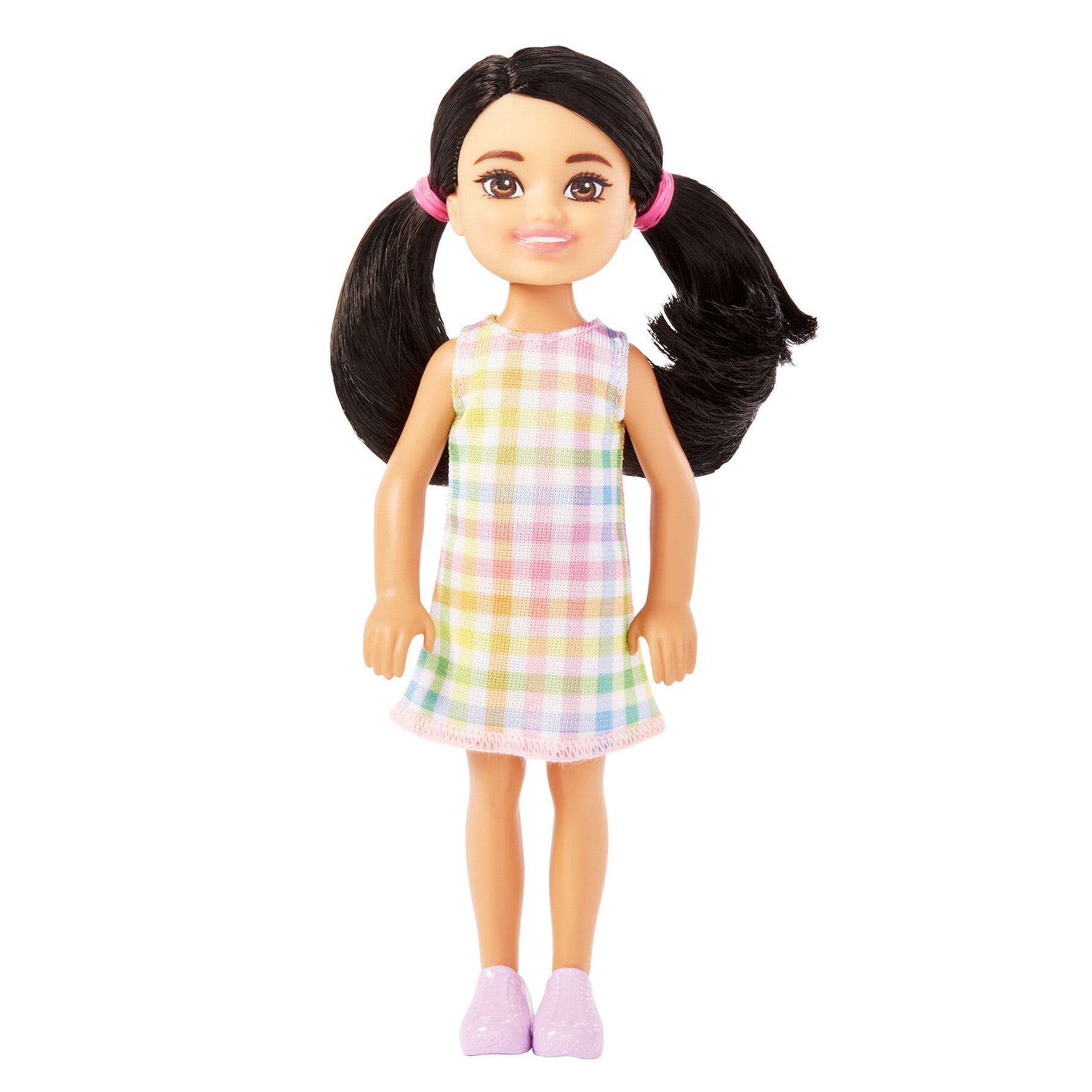 

Лялька ​Barbie Челсі та друзі Брюнетка в сукні в клітинку (DWJ33/HKD91)