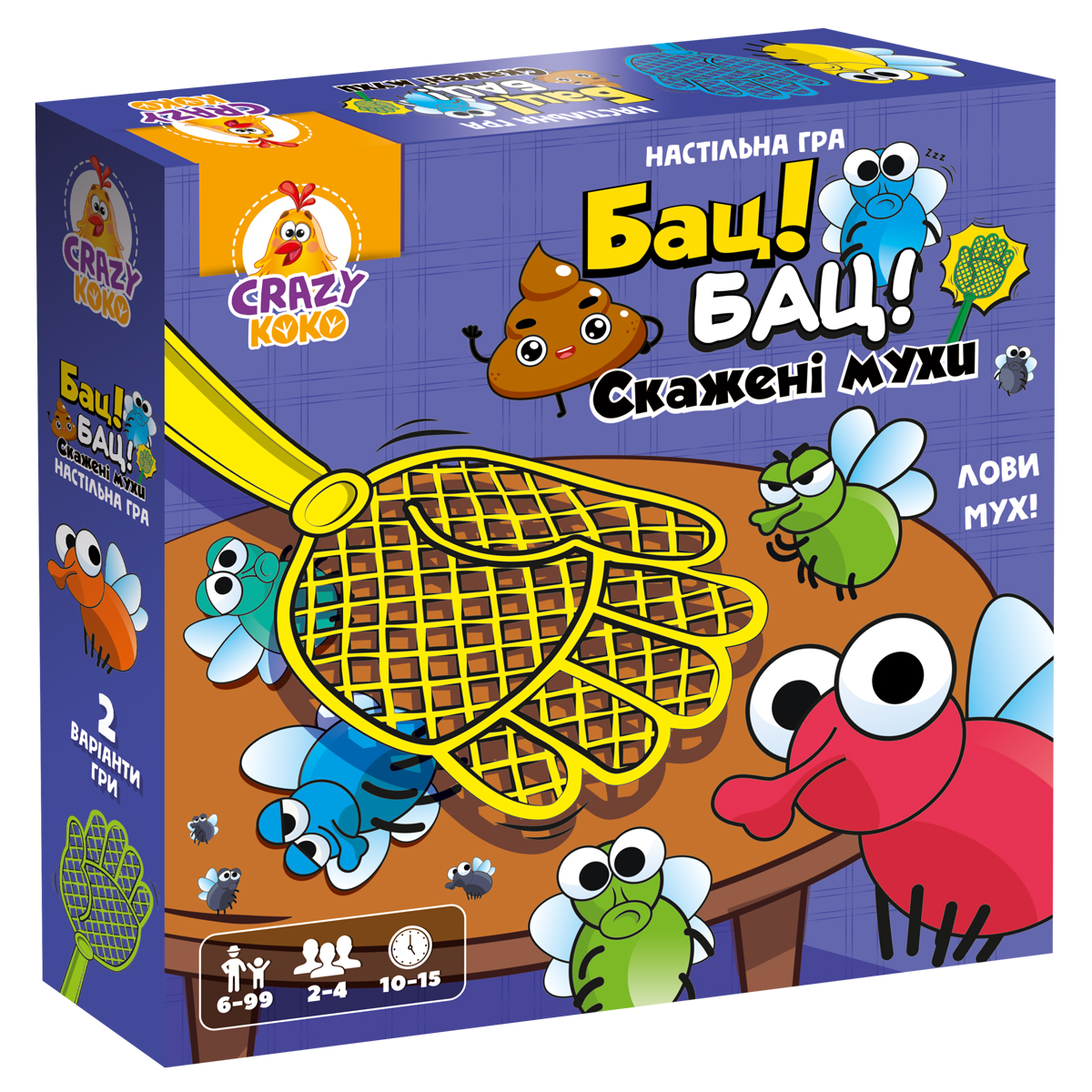 Настольная игра Vladi Toys Crazy Koko Бац! Бац! Бешеные мухи