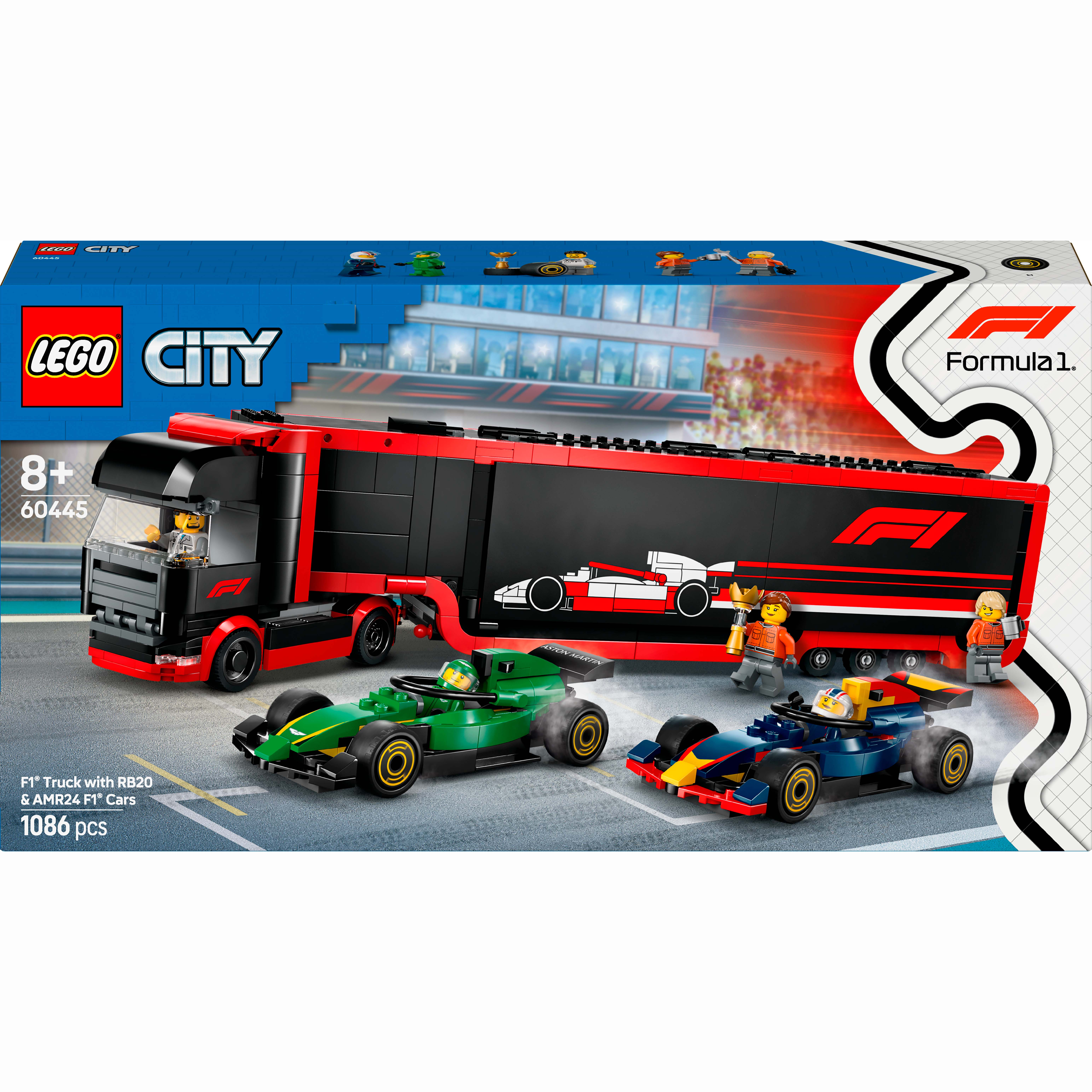 Beat Light デモ Конструктор LEGO City Вантажівка F1 з автомобілями RB20 та AMR24