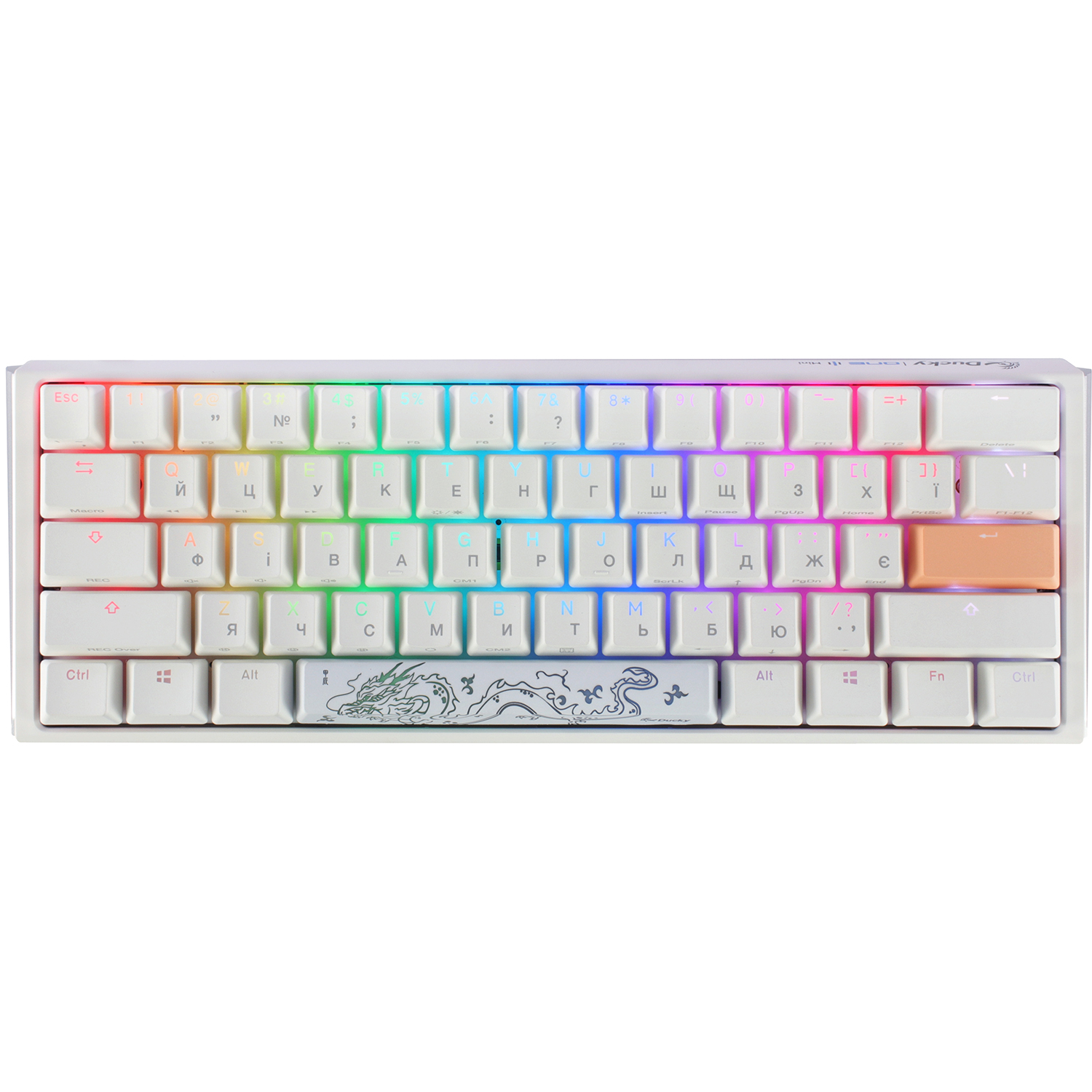 Клавіатура Ducky One 3 Mini Cherry MX Brown RGB White UA механічна