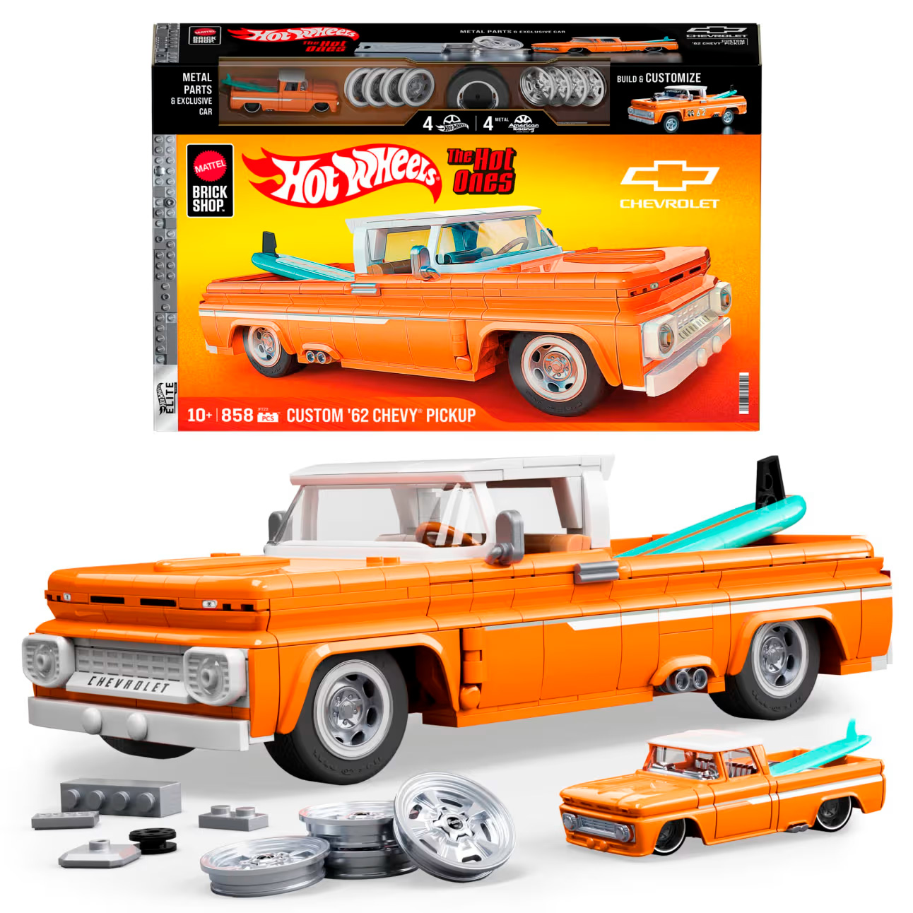 マテルブリックショップ ホットウィール カスタム ’62 シェビー ピックアップ Конструктор Mattel Brick Shop Elite Custom '62 Chevy Pickup 858