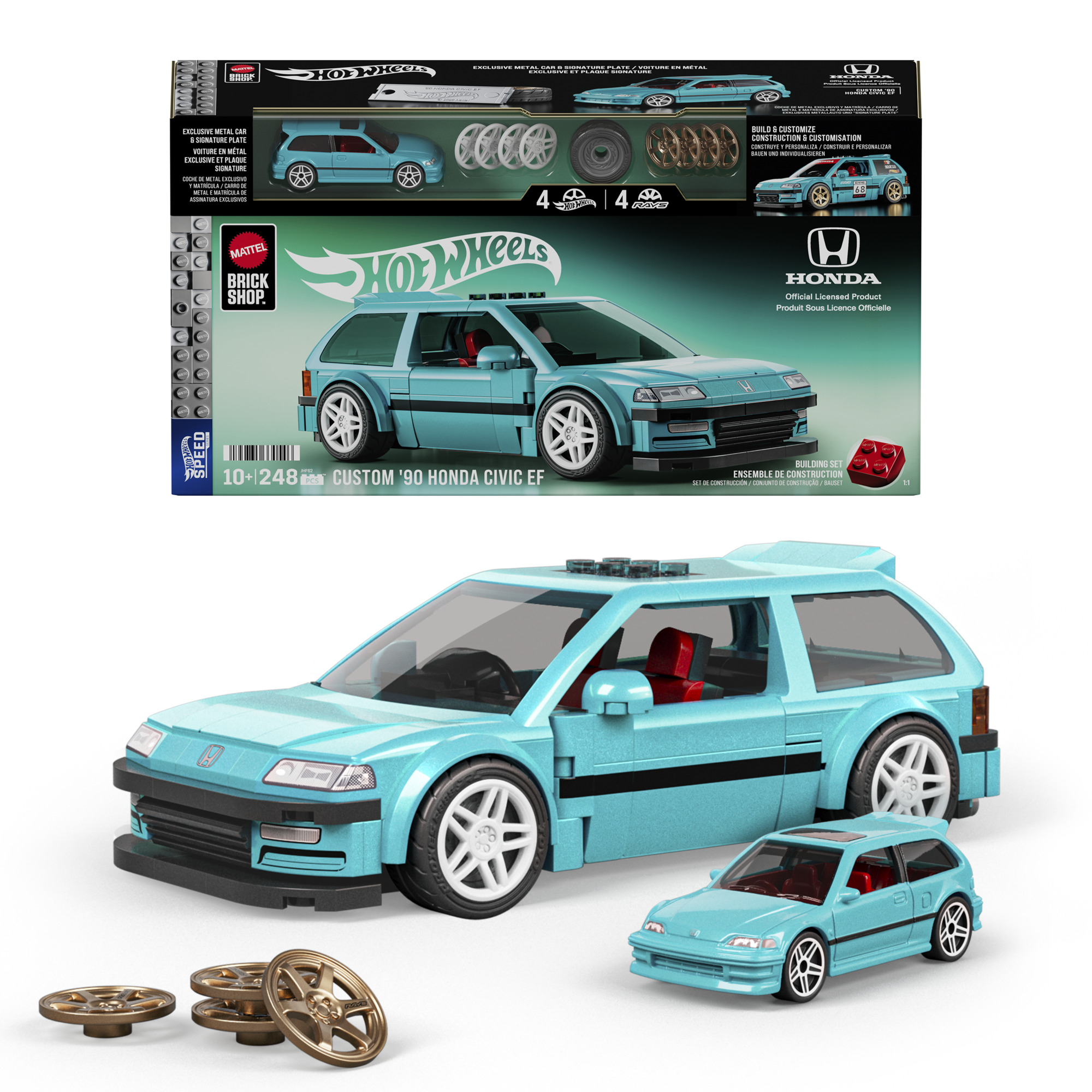 Машинка-конструктор Mattel Brick Shop Speed Honda Custom 90 Civic