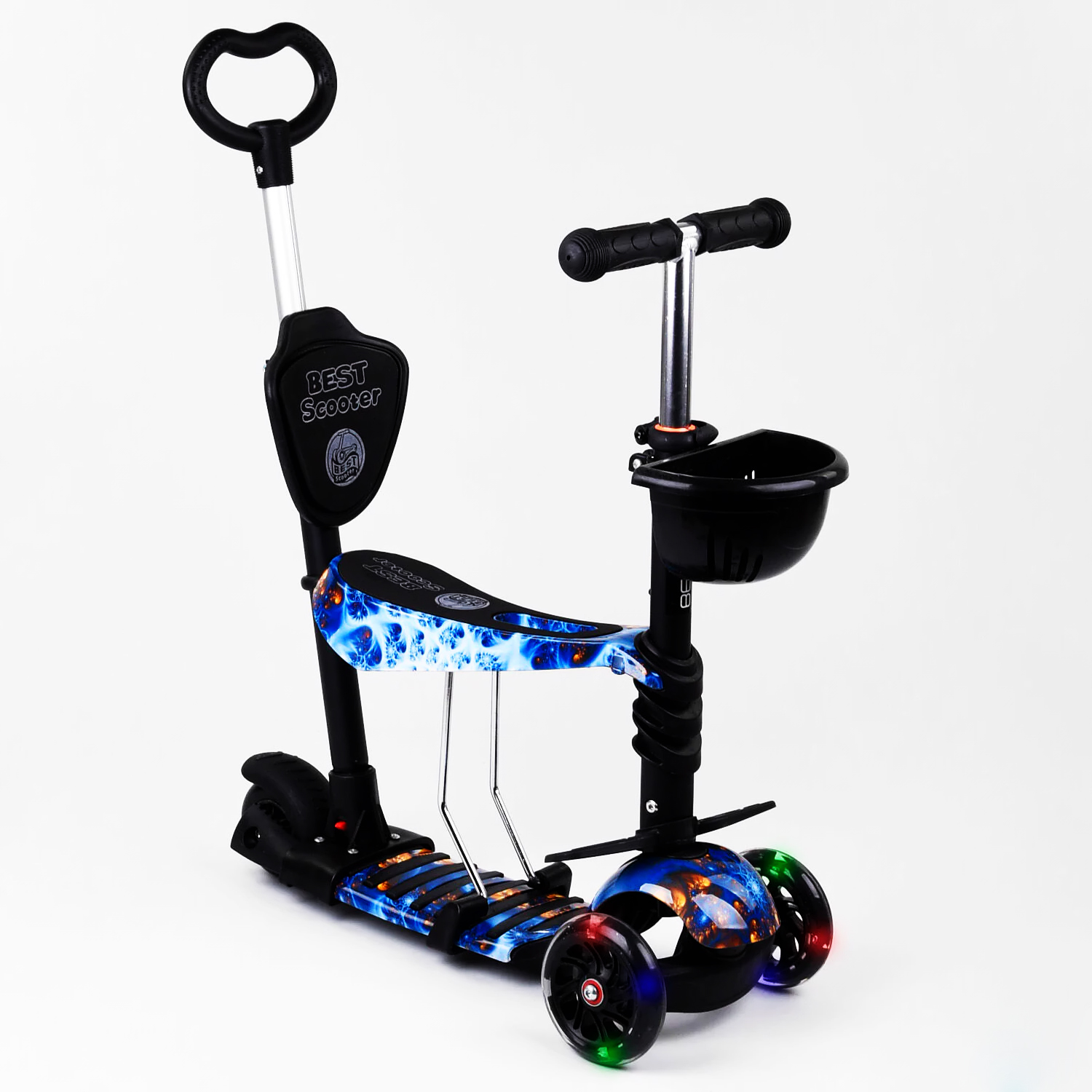 Самокат 5в1 Best Scooter (PU колеса с подсветкой) Абстракция Multicolor ...
