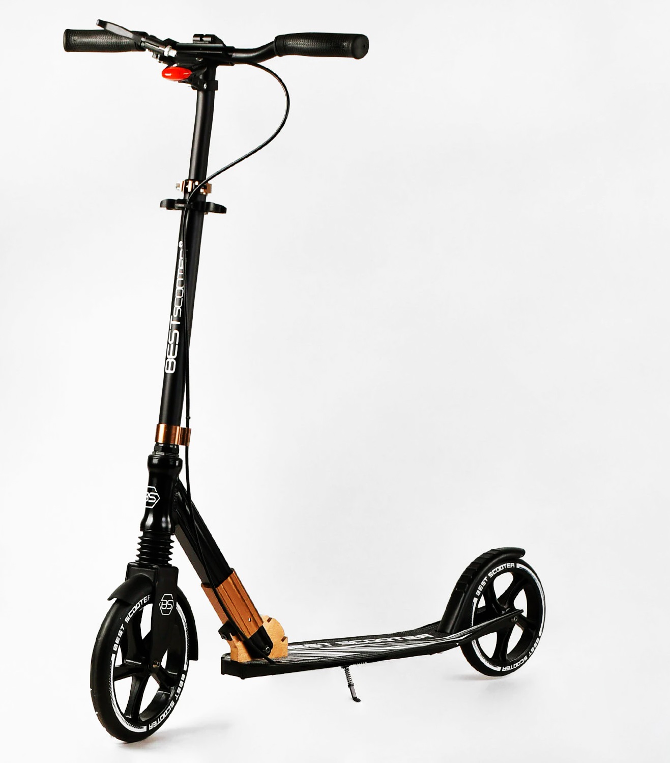Двухколесный складной самокат Best Scooter 100 кг Black and white ...