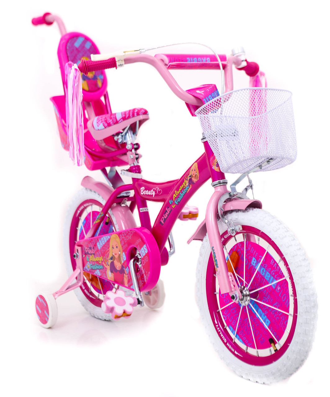 Детский Велосипед Rueda BARBIE-16 БАРБИ Розовый с корзинкой и ...