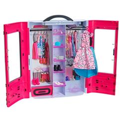 Меблі та будиночки - Ігровий набір Шафа-валіза для одягу Стильна Barbie (DMT57)