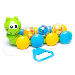 Машинки для малюків - Каталка-конструктор Bebelino Гусінь із кульками (58026)