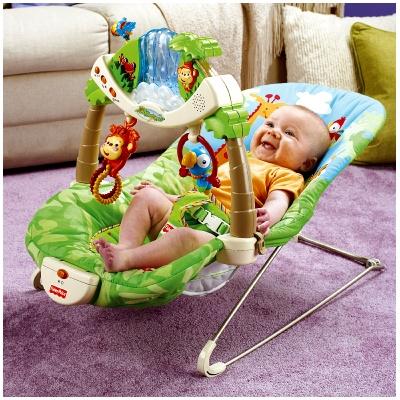 Развивающие коврики, кресла-качалки - Массажное кресло Джунгли Fisher-Price (К2565)