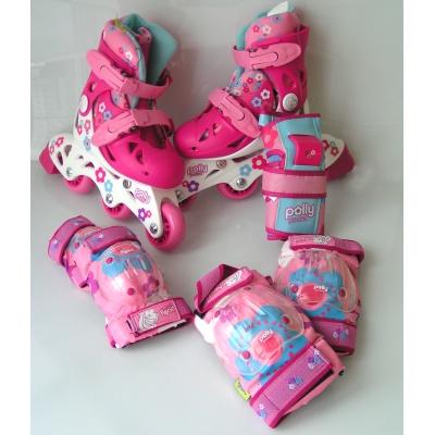 Детский транспорт - Детские роликовые коньки Polly Pocket с набором защиты (970059/25)