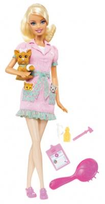 Ляльки - Лялька Ветеринарний лікар Barbie В рожевому (РР4228)