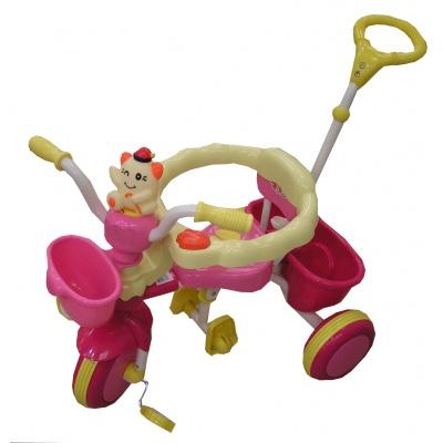 Детский транспорт - Велосипед трехколесный розовый с игрушкой-пищалкой TCV (Т100-03)