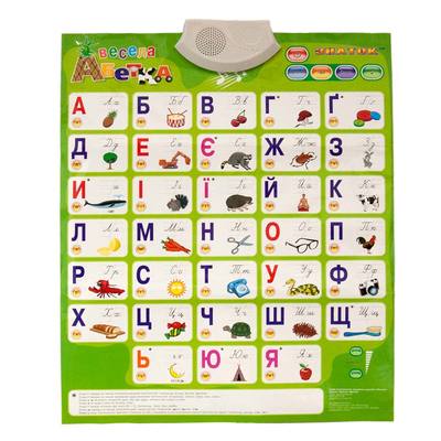 Обучающие игрушки - Интерактивный плакат Znatok Говорящая азбука на украинском (REW-K008)