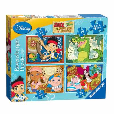 Пазли - Пазл Джейк і пірати Нетландии Ravensburger Disney 4 в 1 (7286) (07286)
