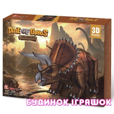 3D-пазли - Тривимірна головоломка-конструктор CubicFun Тріцератопс (P669h)