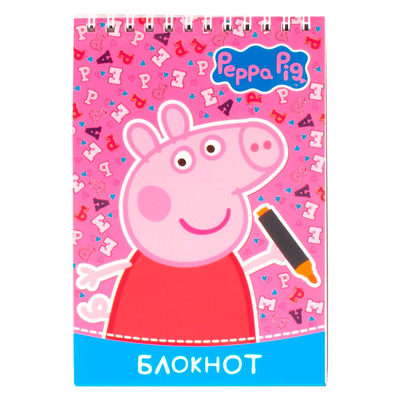 Канцтовары - Блокнот Перо Свинка Пеппа 64 стр мягкий переплет (118713)