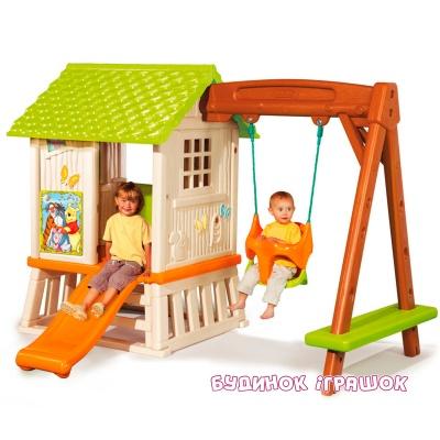 Игровые комплексы, качели, горки - Игровой Домик Winnie Сладкие мечты с горкой и качелями Smoby (310463)