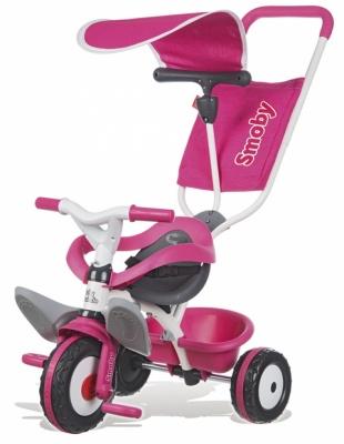 Дитячий транспорт - Велосипед з козирком і багажником Smoby Рожевий (444207)