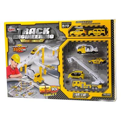 Автотреки - Игровой набор трек Строители Shantou Jinxing металлический 53 элемента (CM557-21)