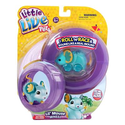 Интерактивные фигурки - Интерактивная игрушка Little Live Pets Мышонок Счастливый Лулу с колесом (28195)