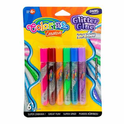 Канцтовары - Клей с блестками Colorino металлик Swirl 10.5 мл 6 шт (68857PTR)