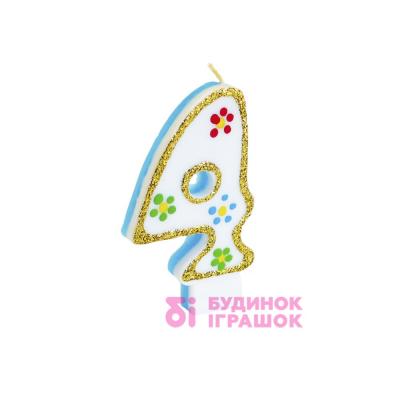 Аксесуари для свят - Свічка Party house Цифра 4 (9869204261959)