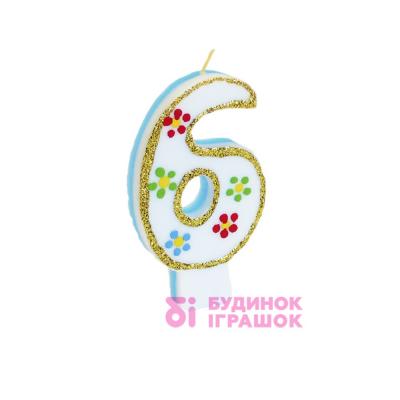 Аксесуари для свят - Свічка Party house Цифра 6 (9869204262017)