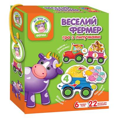 Интеллектуальные игры - Игра с липучками Веселый фермер Vladi Toys украинская версия (VT1310-03)