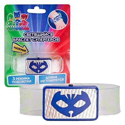 Костюмы и маски - Светящийся браслет супергероя PJ Masks Кэтбой (120039)