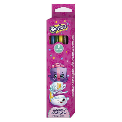 Товари для малювання - Олівці кольорові Перо Shopkins 6 шт (120292)