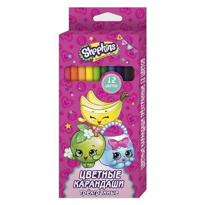 Товари для малювання - Олівці кольорові Перо Shopkins 12 шт (120293)