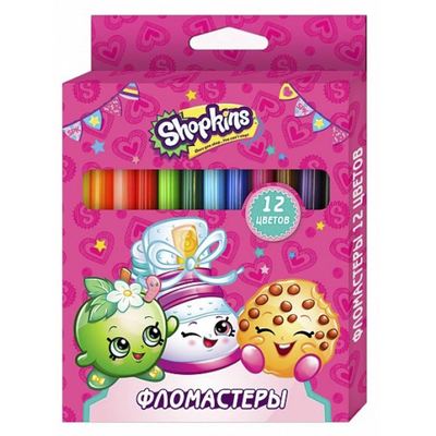 Товари для малювання - Фломастери кольорові Перо Shopkins 12 шт (120295)