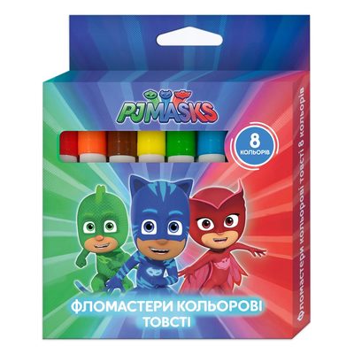 Товари для малювання - Фломастери Перо PJ Masks 8 кольорів товсті (120263)