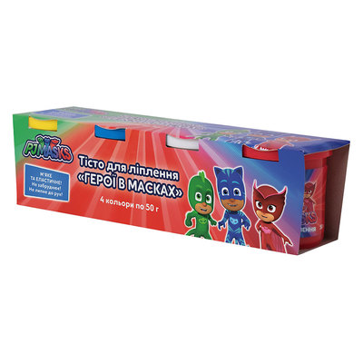 Набори для ліплення - Тісто для ліплення Перо PJ Masks 4 баночки (4820171712863) (120809)