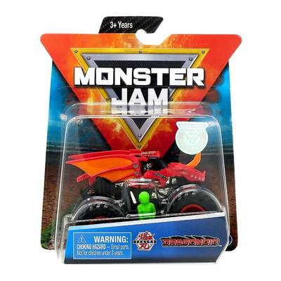 Коллекционные автомодели - Машинка Monster jam Бакуган драгоноид с фигуркой 1:64 (6044941-2)